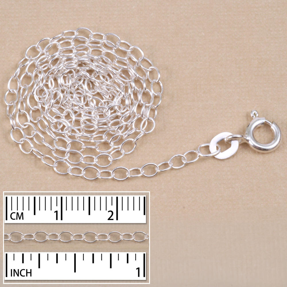 Chain & Clasps Silver Filled Finished Cable Chain, 18"